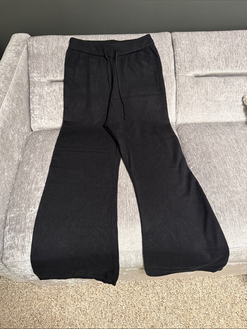 Women’s Black Wide-Leg Knit Pants